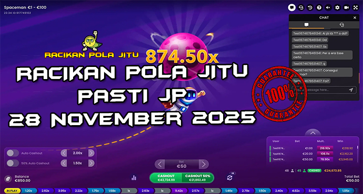 Tabel strategi Racikan Pola Jitu Rajaslot Game Spaceman 28 November 2025 dengan pola astronot luar angkasa.
