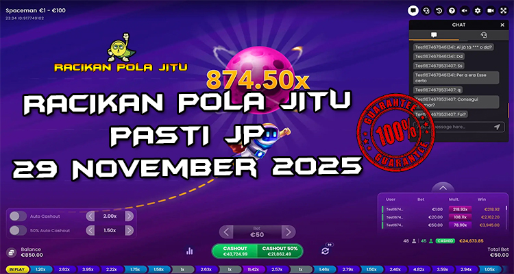 Tabel strategi Racikan Pola Jitu Rajaslot Game Spaceman 29 November 2025 dengan pola astronot luar angkasa.
