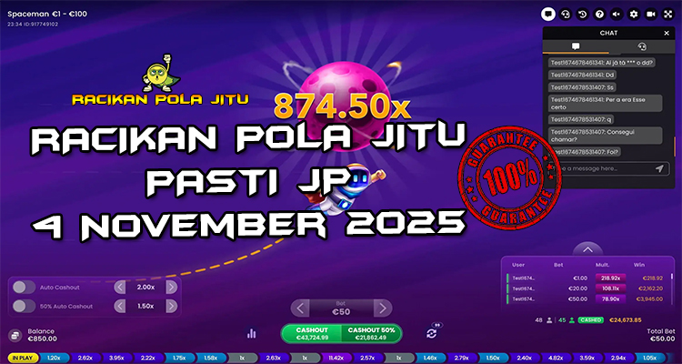 Tabel strategi Racikan Pola Jitu Rajaslot Game Spaceman 4 November 2025 dengan pola astronot luar angkasa.