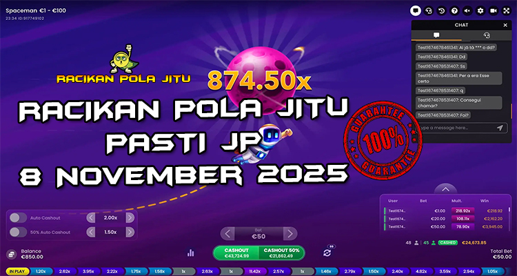 Tabel strategi Racikan Pola Jitu Rajaslot Game Spaceman 8 November 2025 dengan pola astronot luar angkasa