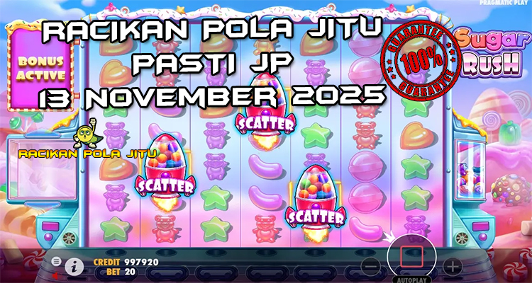 Tabel strategi Racikan Pola Jitu Rajaslot Game Sugar Rush 13 November 2025 dengan pola permen manis.