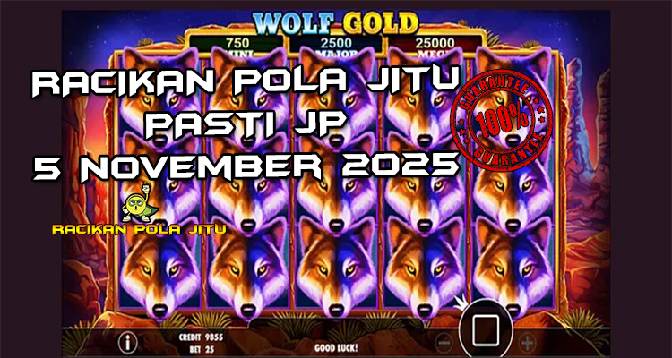 Tabel strategi Racikan Pola Jitu Rajaslot Game Wolf Gold 5 November 2025 dengan pola serigala emas.