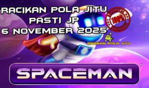 Tabel strategi Racikan Pola Jitu Rajaslot Game Spaceman 6 November 2025 dengan pola astronot luar angkasa.