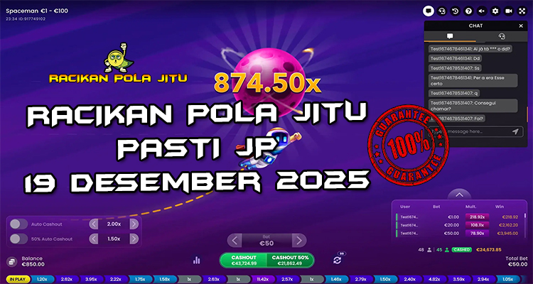 Tabel strategi Racikan Pola Jitu Rajaslot Game Spaceman 19 Desember 2025 dengan pola astronot luar angkasa.