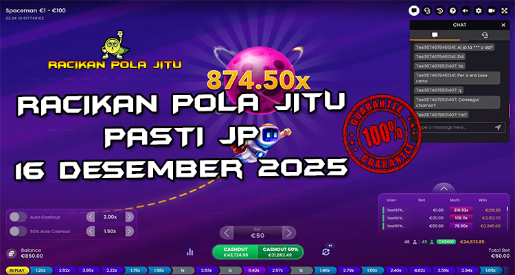 Tabel strategi Racikan Pola Jitu Rajaslot Game Spaceman 16 Desember 2025 dengan pola astronot luar angkasa.
