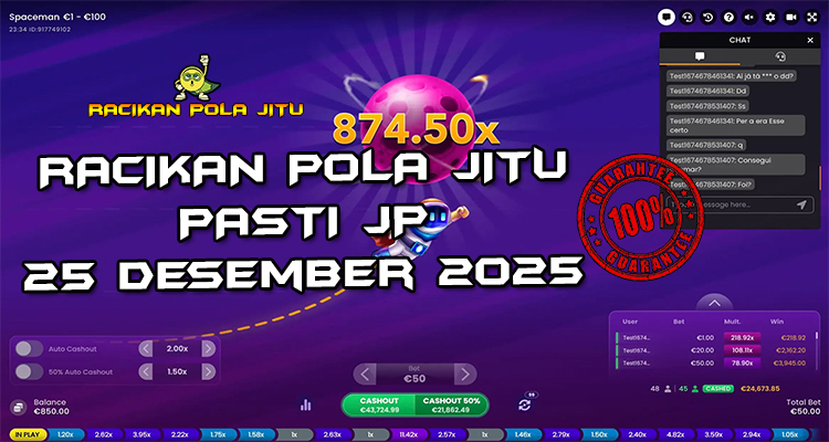 Tabel strategi Racikan Pola Jitu Rajaslot Game Spaceman 25 Desember 2025 dengan pola astronot luar angkasa.