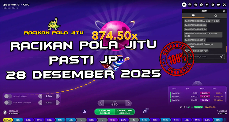 Tabel strategi Racikan Pola Jitu Rajaslot Game Spaceman 28 Desember 2025 dengan pola astronot luar angkasa.
