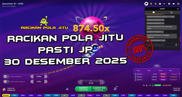 Tabel strategi Racikan Pola Jitu Rajaslot Game Spaceman 30 Desember 2025 dengan pola astronot luar angkasa.