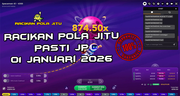 Tabel strategi Racikan Pola Jitu Rajaslot Game Spaceman 1 Januari 2026 dengan pola astronot luar angkasa.