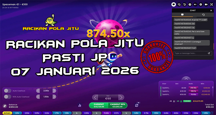 Tabel strategi Racikan Pola Jitu Rajaslot Game Spaceman 7 Januari 2026 dengan pola astronot luar angkasa.